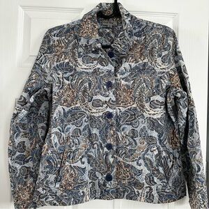 Vintage Coral Bay Petite Paisley Pattern Button-Front Women's Jacket